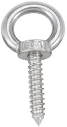 KSeSii 1 Stück M4 M5 M6 M8 M10 M12 304 Edelstahl Augenmutter Blechschraube Schafauge Rundring Blechschraube Haken(60mm,M12 (1Pcs))