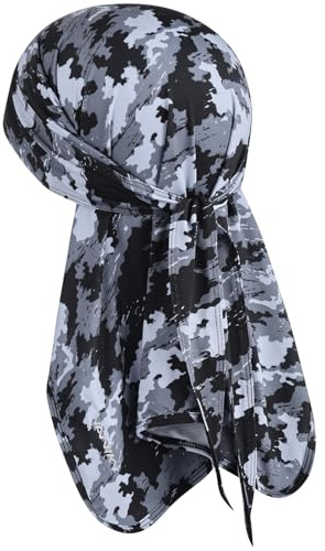 YANIKY Bandana Herren - Atmungsaktiv Kopftuch Sommer Durag, Face Kopf-&Nackenschutz Bandana Cap Damen Multifunktionstuch 3 in 1 Elastisch Halstuch Sport Kopftuch (Geometrisches Tarnmuster)