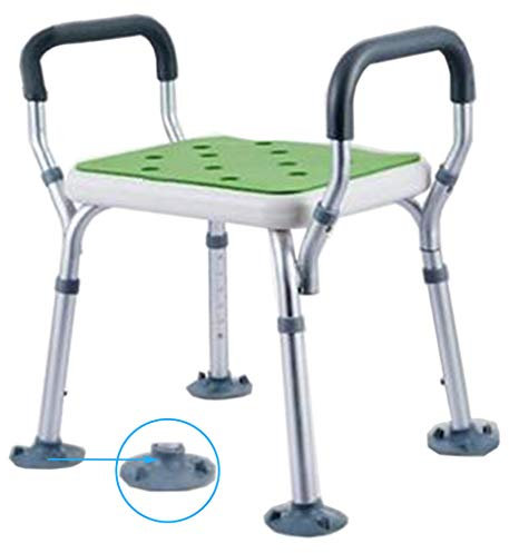Sgabello per doccia, sedia per vasca da bagno con braccioli e schienale | Strumento per il bagno regolabile in altezza | Sedile per vasca da bagno antiscivolo e antiscivolo | Per disabili, anzian