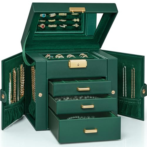 AKOZLIN 4-Tier Jewelry Box 3 Drawers Jewelry Storage Organizer for Women