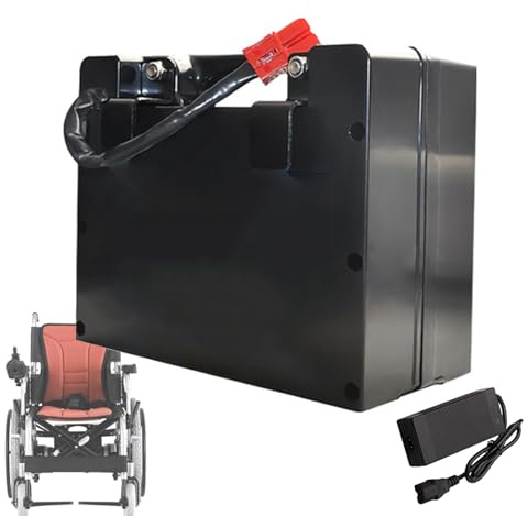 FREEDOH Batería de Litio de 24V, 12Ah, 15Ah, 20Ah, 25Ah, 30Ah y 35Ah, batería de Repuesto para Silla de Ruedas eléctrica de 24 voltios, baterías de Iones de Litio con Cargador.