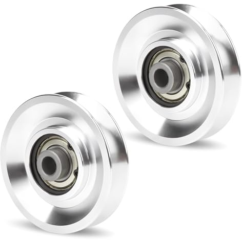 Jwthee Aluminum Pulleys for Cable Machine, 2 PCS Pulley Wheel Universal Bearing Wheel for Home Gym Exercise Machine Attachments (80mm)