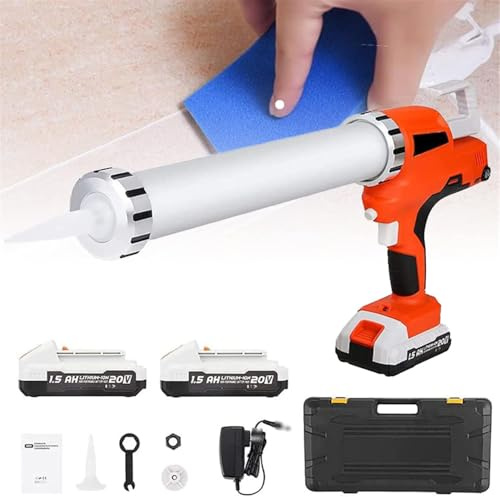 EORNYHQMY Battery Powered Caulk Gun,Cordless Sausage Caulking Gun,Electric Sealant Adhesive Gun,for Precise Sealing