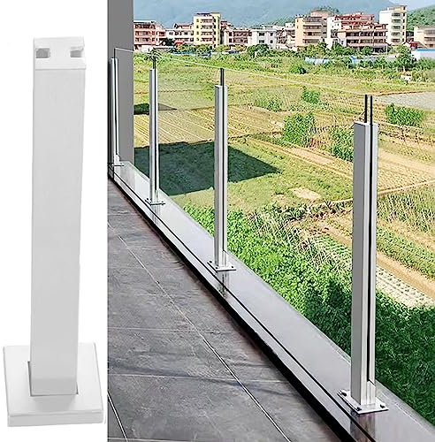 Sistema de pasamanos de cristal para escaleras, barandilla moderna para escaleras interiores y exteriores, terrazas, patios, postes cuadrados de balaustre con base resistente