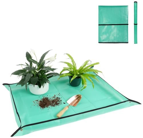 Bamworld Tapis de Rempotage 75x100 cm, Grand Tapis Imperméable pour Le Rempotage de Plantes d'Intérieur, Station de Travail Portable Facile à Nettoyer