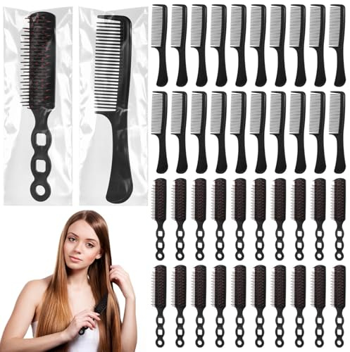 Set de soins capillaires 48 pièces avec 24 brosses et 24 peignes, emballés individuellement pour l'hygiène, idéal pour les hôtels, les particuliers et les associations caritatives