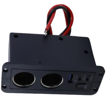 Alide Adaptador divisor de encendedor de cigarrillos, 180 W, puertos duales PD3.0 y QC3.0, cargador de coche para caravanas, coches y camiones de 12 V/24 V.