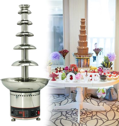 Stainless Steel Electric Chocolate Fountain Machine, Durable and Elegant for Home Parties and Restaurants, 5 Tiers