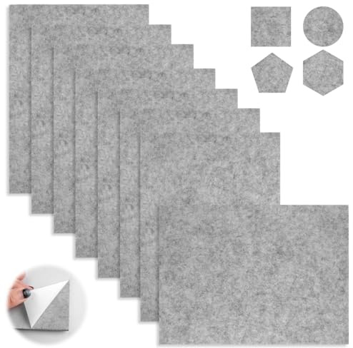 8 Pezzi Feltrini per Mobili Pesanti 20×15cm,Ammortizzanti Il Rumore(Grigio)