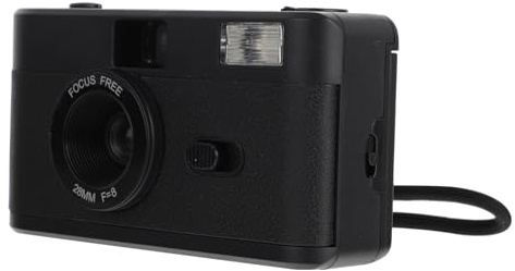 BESPORTBLE Cámara de Película de Plástico Abs Reutilizable Color Negro Flash Integrado sin Batería Adecuado para Fotografía Vintage