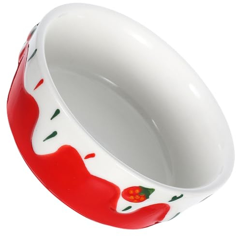 UKCOCO Ciotola in Ceramica Rossa Anti-ribaltamento per Criceti, Porcellini D'india, Conigli e Ricci, Mangiatoia per Piccoli Animali Design Decorativo e Resistente per Alimentazione