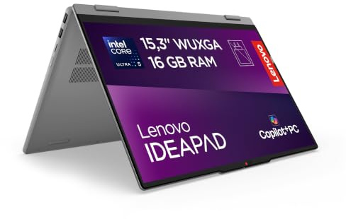 Lenovo IdeaPad 5 2-in-1 Gen11 – Portátil AI PC Convertible Táctil 15.3 WUXGA (Intel Core Ultra 5 322, 16GB RAM, 512TB SSD, Wi-Fi 6, Copilot+ PC, Win11 Home) QWERTY Español- Gris Luna