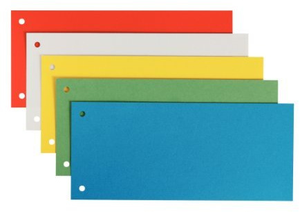 Leitz Trennstreifen, stabiler Pendarec-Karton 180 g/qm, farbig sortiert (10 Packungen = 250 Stück)