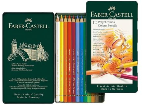 FABER-CASTELL Buntstifte POLYCHROMOS, 12er Metalletui, Sie erhalten 1 Packung, Packungsinhalt: 12 er Etui