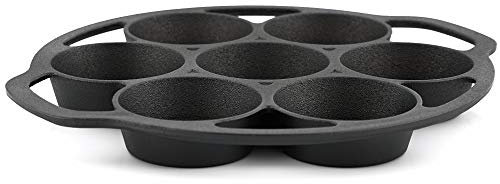 BBQ-TORO - Molde para Hornear I 7 Magdalenas I Hierro Fundido I Cupcakes I Curado I Pre-sazonado I Barbacoa I Parrilla I Horno