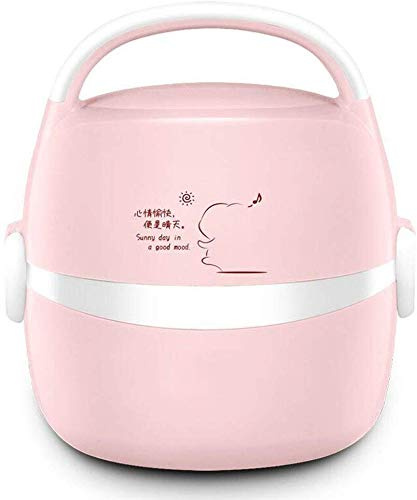 DRHR Mini cuiseur électrique, cuiseur de Riz Portable Multifonction 4 en 1 cuiseur à la Vapeur Réchauffeur de cuiseur Lent 1,3L, boîte de Chauffage de Doublure en Acier Inoxydable, B