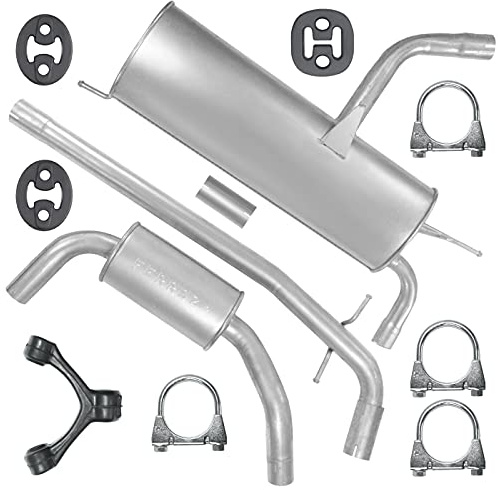 Schalldämpferset Auspuff Endtopf Mitteltopf+ Montagesatz für 1.4 1.6 Seat Altea Leon 2 II 1P1