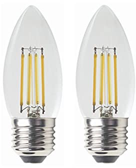 WELSUN 3V E26 / E27 Ampoules à LED 2W C35 Vintage décoratif Blanc Chaud 2700K 2-Pack