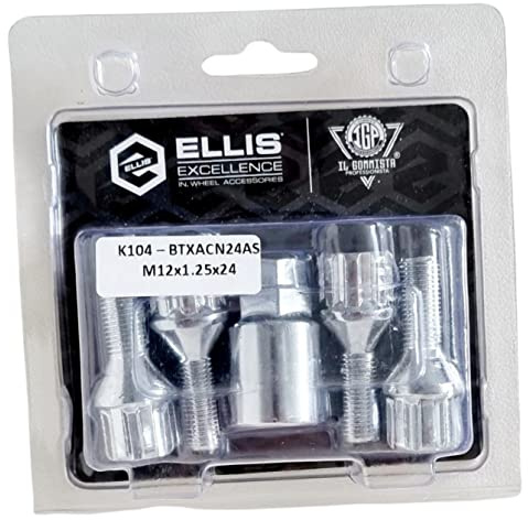 IGP IL GOMMISTA PROFESSIONISTA KIT BULLONI ANTIFURTO RUOTE 12x1.25x24 k17/19 compatibili con FIAT ALFA LANCIA OPEL