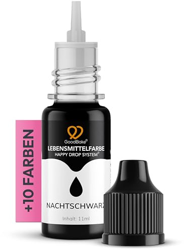 GoodBake Lebensmittelfarbe Schwarz flüssig (11 ml) - farbintensiv