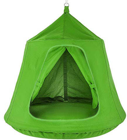 4IQ Group Nestschaukel Indoor mit Zelt - Kinderschaukel Indoor bis zu 150kg - Hängeschaukel Für Kinder von 3 bis 10 Jahren - Hängehöhle Kinder mit Schaumstoff geschützt und weichem Luftkissen