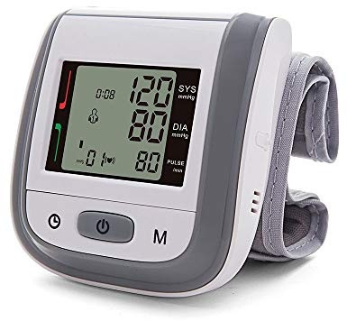 Huapa Tensiómetro de Muñeca, Totalmente Automático Tensiometro Muñeca, Esfigmomanómetro Digital Automático con Pantalla Almacenar 99 Conjuntos de Resultados (Gris)