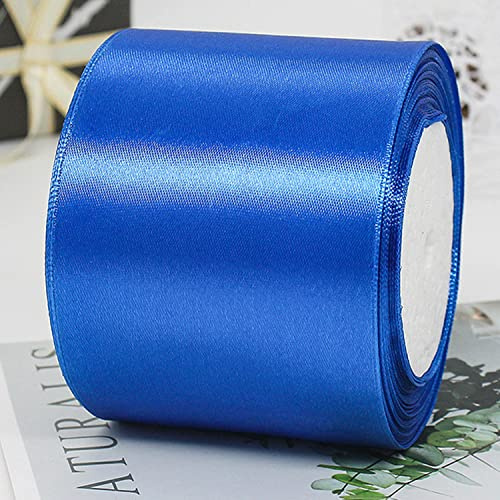 Satinband Blau(25m lang x 100mm breit)Dekoration Geschenkband,Schleifenband Dekoband Stoffband für Hochzeit