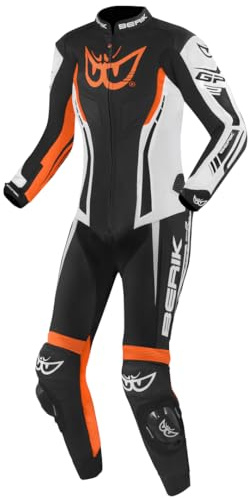 Berik Monza Ladies One Piece Tuta in pelle della moto, nero/bianco/arancione, 38