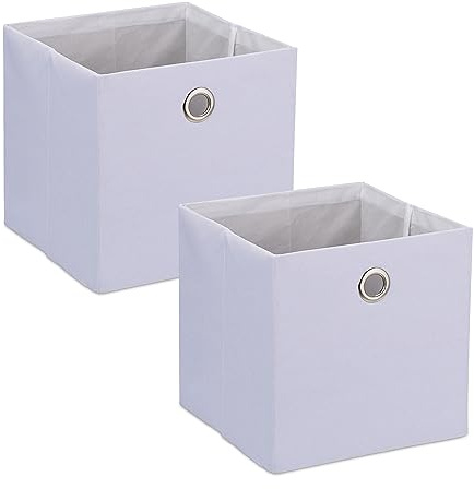Relaxdays Aufbewahrungsbox, Ordnungsbox aus Stoff, 2er-Set, HxBxT: 30,5 x 30,5 x 30,5 cm, Faltbarer Regalkorb, Farbwahl | HxBxT: 30,5 x 30,5 x 30,5 cm, faltbarer Regalkorb