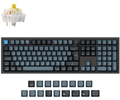 Keychron Q6 Pro QMK Benutzerdefinierte kabellose mechanische Bluetooth-Tastatur, deutsches DE-ISO-Layout, programmierbarer Knopf, RGB-Hintergrundbeleuchtung, Hot-Swap-fähiger K Pro-Bananenschalter
