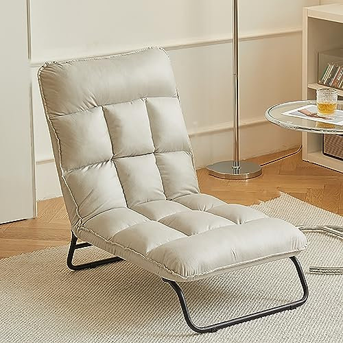 Relaxliege Gartenliege Ergonomische Relaxsessel Relax Liegestuhl Hochlehner Liege Relaxliege Verstellbar RüCkenlehne für Wohnzimmer Schlafzimmer Balkon Bequemer Lesestuhl. ( Color : Beige gray )