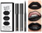 3 Stück Schwarz Flüssiger Lippenstift Set - Langanhaltender Lipstick, Lipliner,Lipgloss - Matte Feuchtigkeitsspendende Hochpigmentiert Creme Lippenstifte Lippen Makeup für Holiday Party