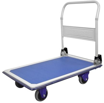 Wonday Chariot Pro Plus Pliable Gris Bleu capacité 300 kg - Dimensions déplié L91 x H86 x P61 cm