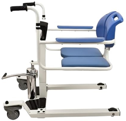 WOLWES Hydraulischer Patientenlift Rollstuhl für Zuhause,multifunktionaler Patientenlift-Transferstuhl,Tragbarer Transferlifter,Transfer-Rollstuhl-Hebebühne,Multifunktions-Duschstuhl A