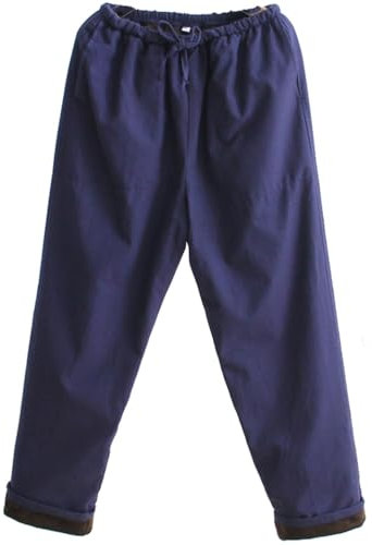 MYIESAXL Pantaloni Invernali per Arti Marziali in Puro Cotone Pantaloni Cinesi Kung Fu Harem Pantaloni Larghi per Yoga Pantaloni Tai Chi, Pantaloni Tang Suit Abbigliamento da Allenamento