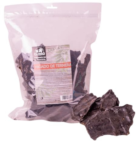 Quibropets Higado de Ternera deshidratadas, Chuches para Perros, Recompensas Naturales Sin Cereales, Snacks para Perros, Premios Deshidratados, 1 KG