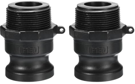 PATIKIL Poly Cam Lock Fittings, 2 Stück 1,5 Part F Männlicher Adapter | Männliches Gewinde Cam Groove Schlaucharmaturen Polypropylen Cam Lock Fittings, Schwarz