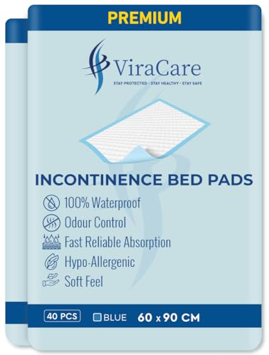 40 x Disposable Incontinence Bed Pads, 60x90cm, Bed Protectors | Absorbent, Incontinence Bed Sheets, Bed Mats, Maternity Use, 2 Packs of 20