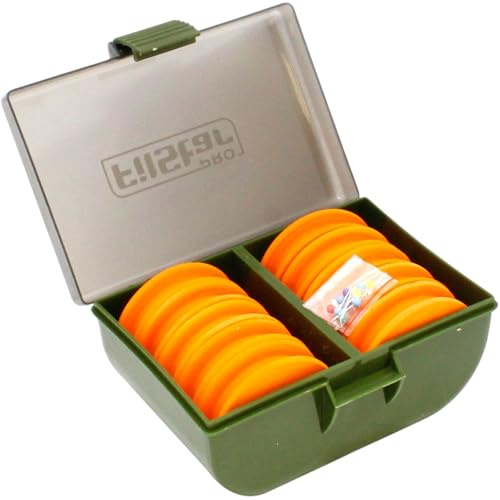 PRO FILSTAR Fiskeupprullningsbox – 10 EVA fiskelina rulle & 10 stift – framfacksväska – förvaringslåda – fishing riggbox – skumfiskespole – karp montering sladdlinda