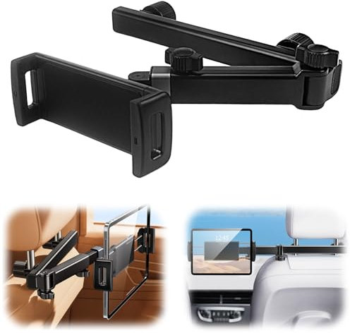 FSWWSF Tablet Halterung Auto, Tablethalterungen Auto, Ipad Halterung 360° Drehbar Ausziehbar, für iPad iPhone Serie, Samsung Galaxy Tabs, Smartphone, Switch usw. 4,7-11 Zoll Geräte (Schwarz)