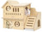 Hamster Haus Holz, Eckhaus mit Leiter, 2 Etagen Mehrkammernhaus, Spielplatz für Zwerghamster, Rennmäuse, Degus, Nagetiere – Holz Hamsterhaus für Kleine Haustiere