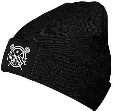 Unisex Strickmütze Lacrosse Ist Leben Skimützen Klassische Skull Cap Warme Warme Mütze Für Strand Autumn Ausflüge