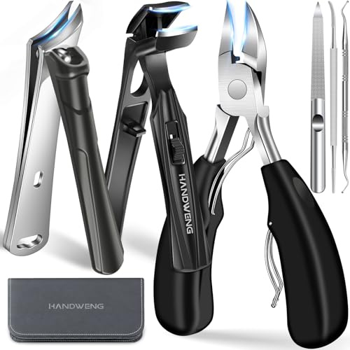 2026 Toenail Clippers for Seniors Thick Toenails, Angled Head Large Toe Nail Clippers for Thick Nails for Men, Heavy Duty Ingrown Toenail Clippers with Wide Jaw, Slanted Nail clippers with Long Handle