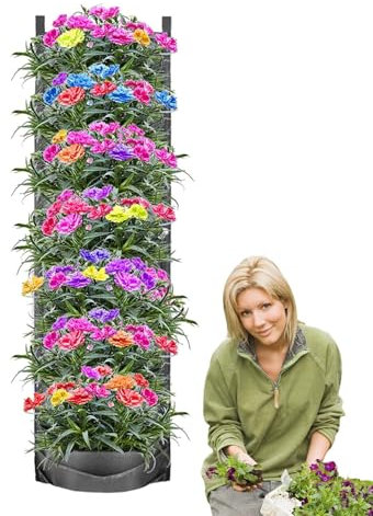 Generisch Wall Mounted Plant Holder, 7-Pocket Wall Planter, Breathable Vertical Garden, Leak-Proof Hanging Planter, Space-Saving Organizer for Patio Indoor & Outdoor Use