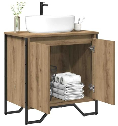 vidaXL Meuble de Lavabo de Salle de Bain Chêne Artisanal