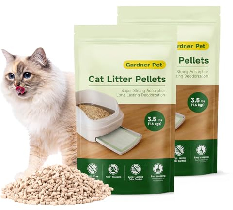 Gardner Pet Non-Clumping Zeolite Cat Litter Pellets (7Lbs Bundle), High-Absorbent Mineral Refill for Double-Layer Sifting Litter Boxes, 99.9% Dust-Free & Superior Odor Control, Unscented (3.5Lbs x 2)