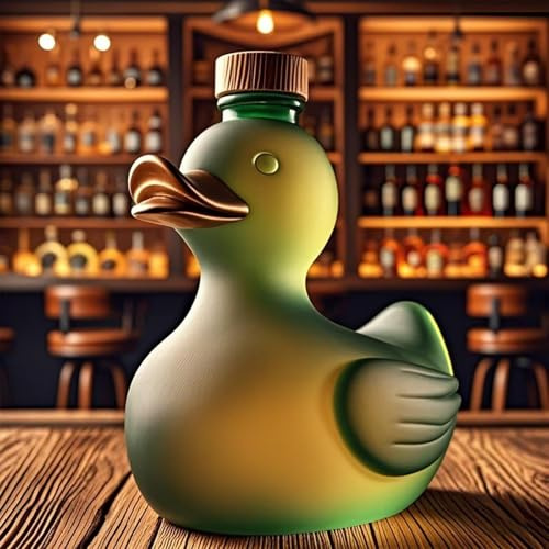 300ML Carafe A Decanter Vin - Decanter Whisky Figurine, Carafe À Whisky En Forme De Canard Animal, Statues De Bouteilles De Vin 3D Amusantes, Ensemble De Bouteilles De Vin En Verre Uniques(C)