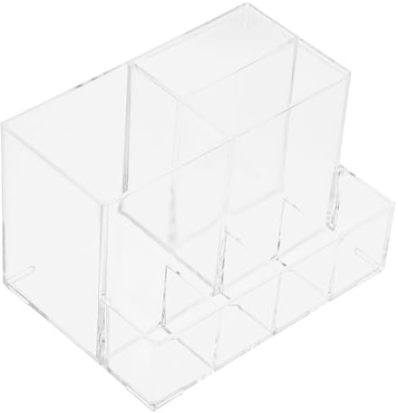 Gatuida Acrylic Makeup Brush Holder Multiple Compartments Makeup Brush Storage Box Eyebrow Pencil Organizer Lipstick Container Desktop Cosmetic Organizer for Home and Travel
