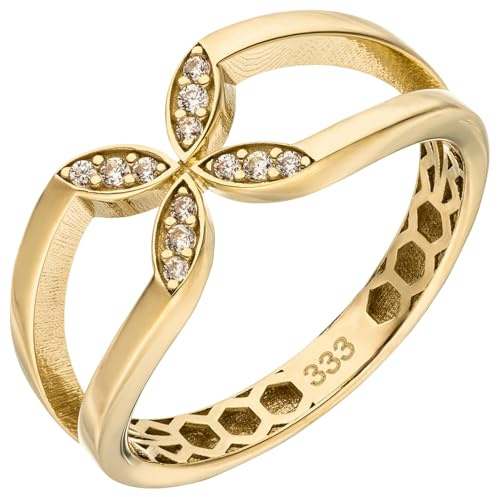 Jobo Damen-Ring aus 8 Karat 333 Gold mit 12 Zirkonia Größe 50