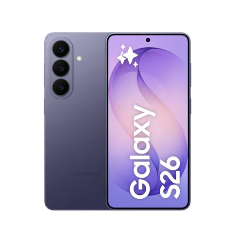 Samsung Galaxy S26 AI Phone, Customised AP Processor, 50 MP Camera, 12 GB Memory, 256 GB Storage, 4300 mAh Battery, Galaxy AI, Cobalt Violet, 3 Year Extended Warranty (UK Version)